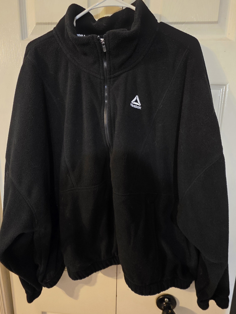 Reebok Black Fleece Zip Jacket with Logo
